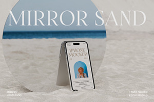 Mirror Sand IPhone 14Pro Mockup