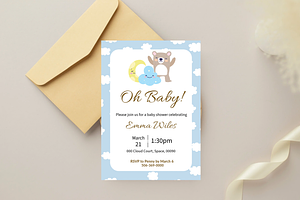Baby Shower Invitation Template, a Graphic by SweetDesigncraft
