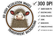 Funny Western Cows Clipart, an Illustration by Craft Nest (Thumbnail 2 of 8)