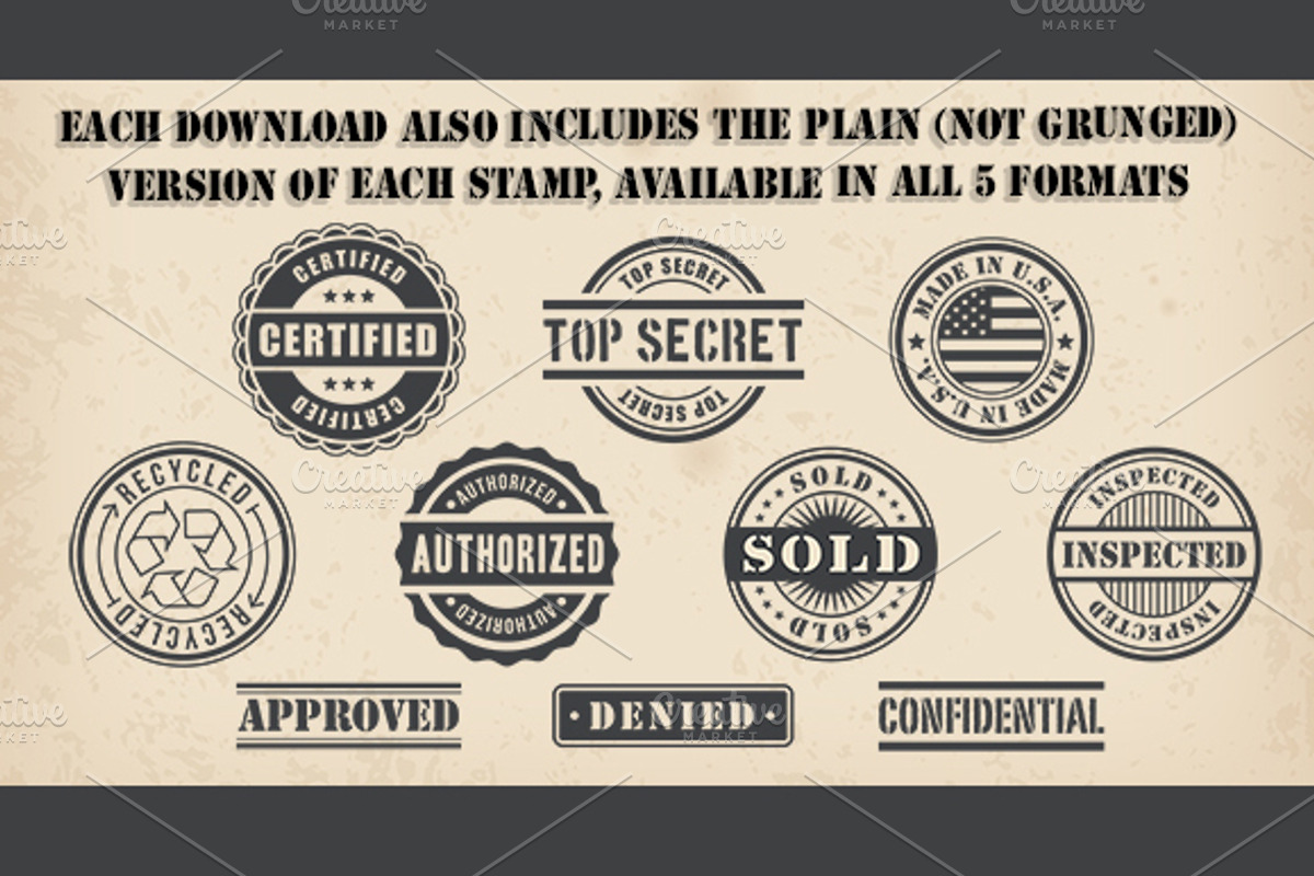 Grunge Commercial Vector Stamps, an Illustration by FourLeafLover (Photo 4 of 4)