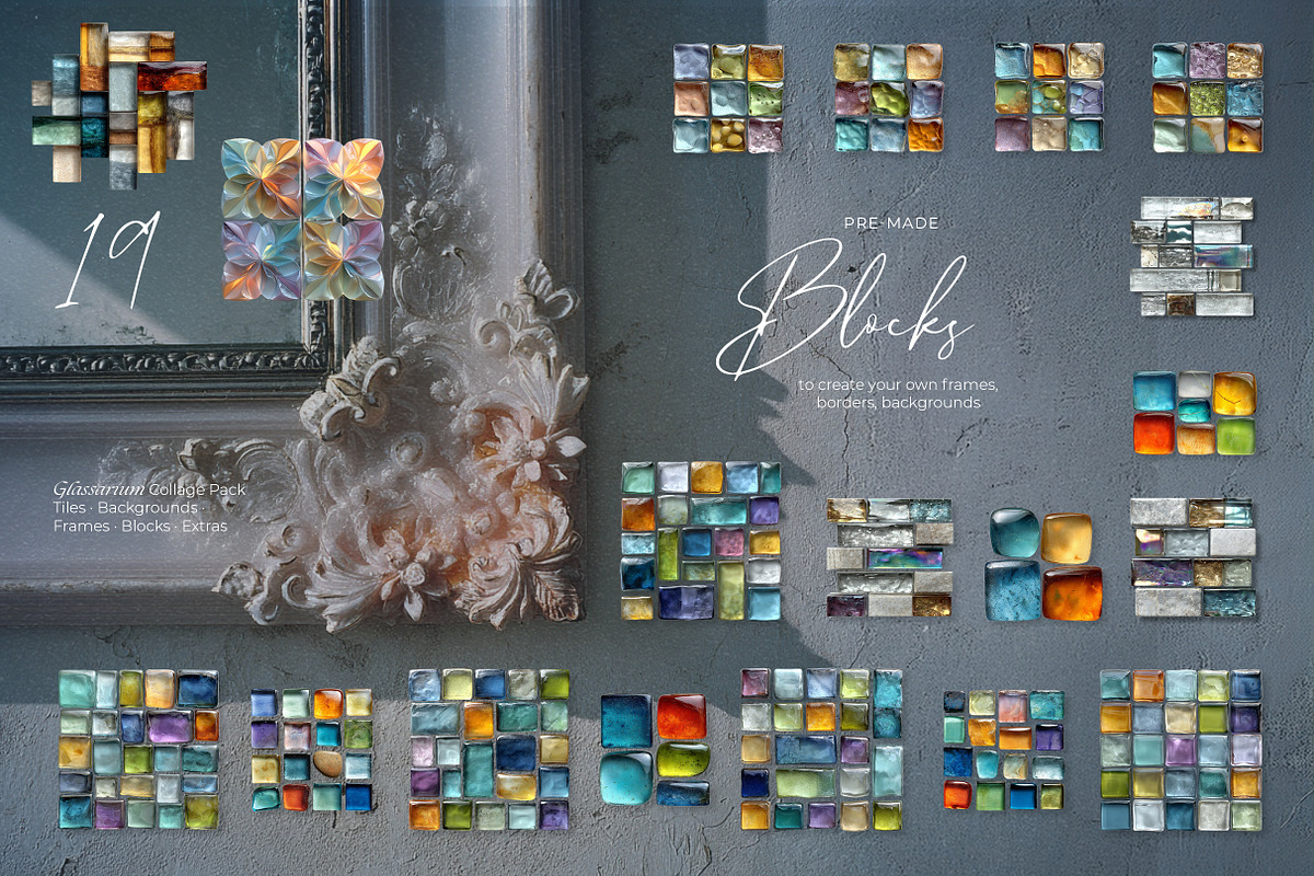 Glassarium — Glass Tiles Collage Kit, an Object Graphic by R-studio (Photo 8 of 11)