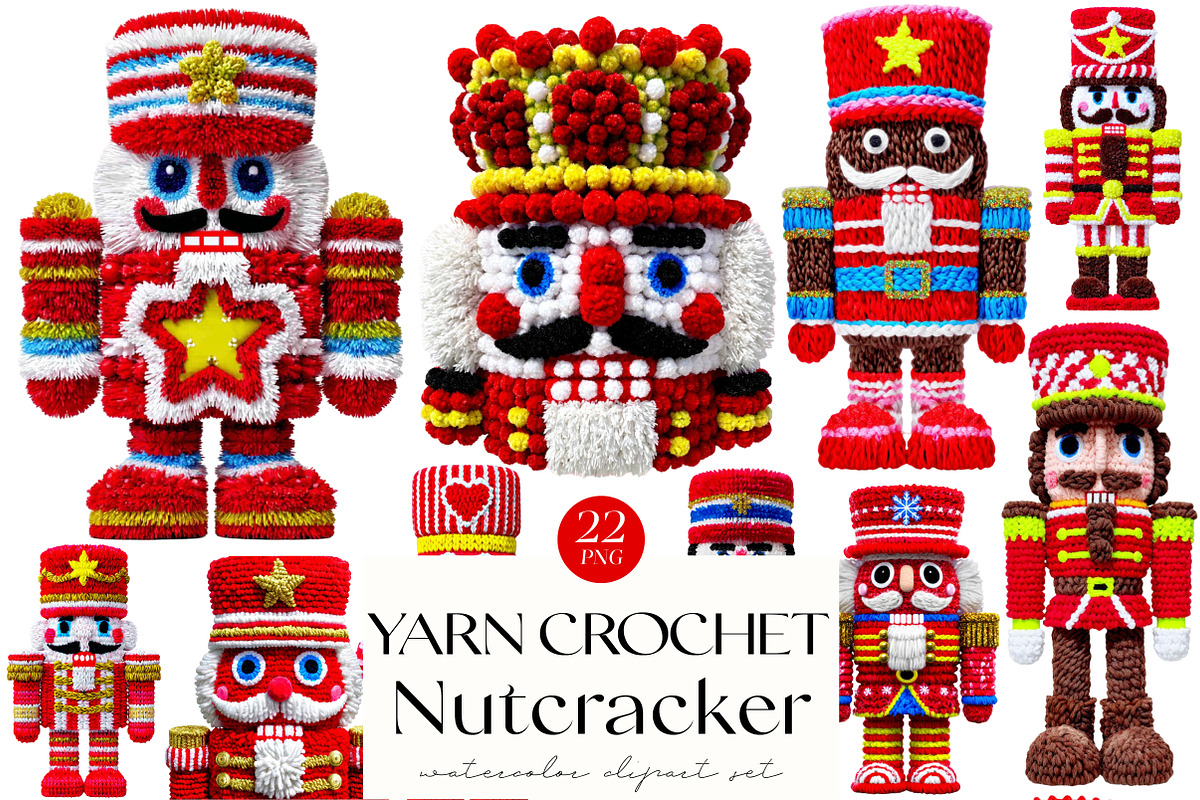 Yarn Crochet Nutcracker Cipart, an Illustration by OK Design (Photo 1 of 6)