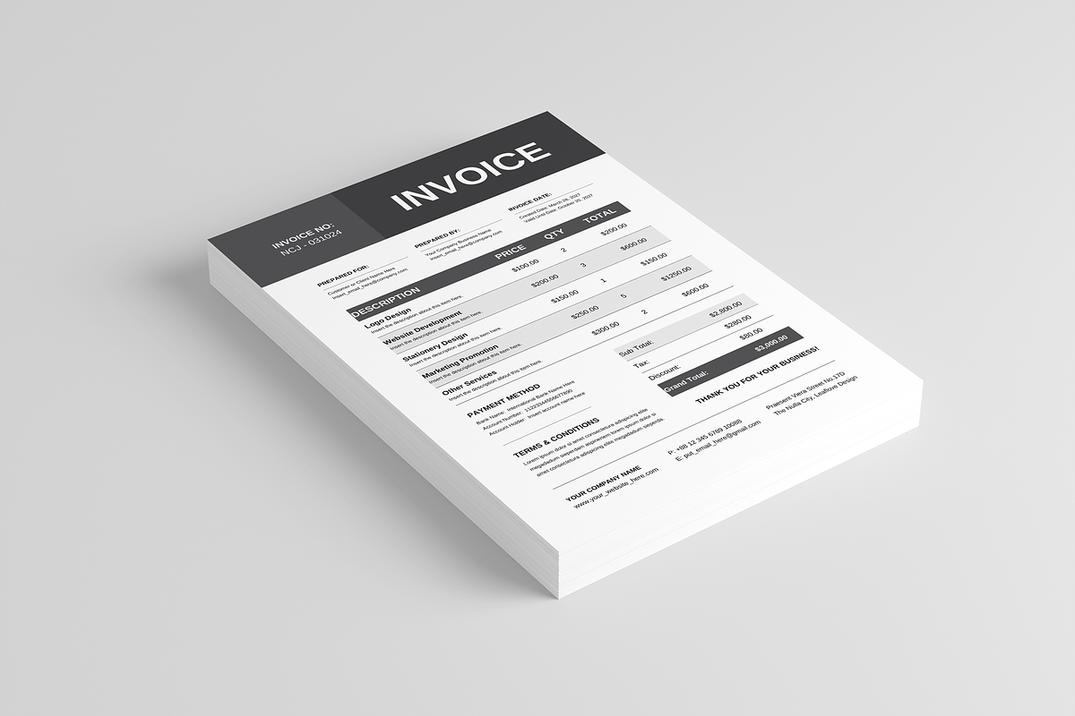 Invoice, a Stationery Template by Leaflove (Photo 2 of 5)
