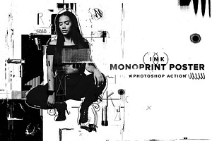 Ink Monoprint Poster PS Action