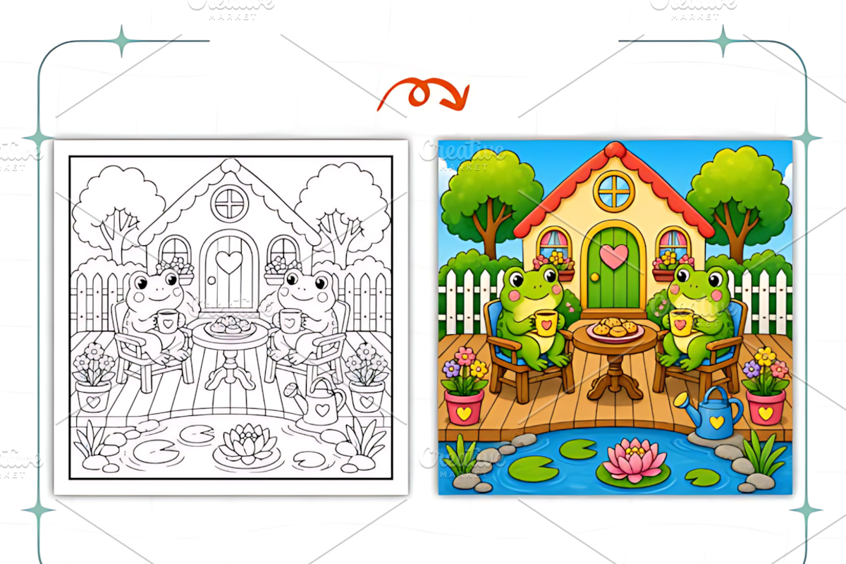 Bold Easy Frog Days Coloring Book, an Object Illustration by Coco Bloom (Photo 7 of 8)