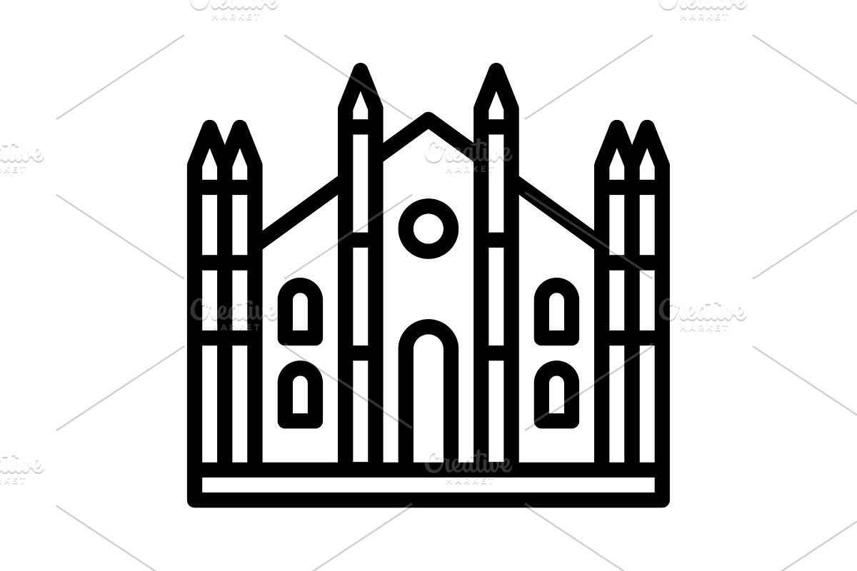 Milan cathedral black icon, an Outline Icon by Creative priyanka