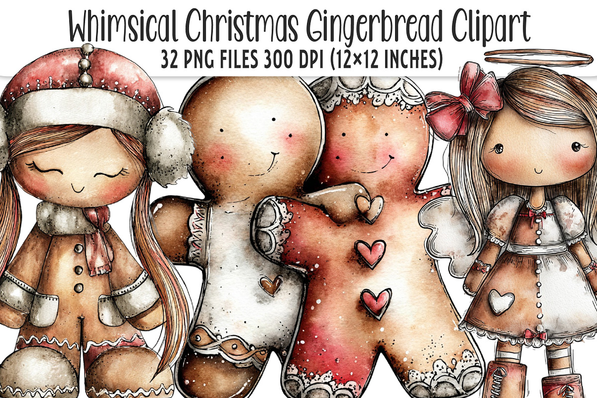 Whimsical Christmas Gingerbread PNG, an Illustration by SinaCreation (Photo 1 of 7)