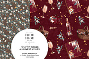 Autumn Fall Burgundy Paper Pack, a Pattern Graphic by Frou Fou Craft (Thumbnail 6 of 7)