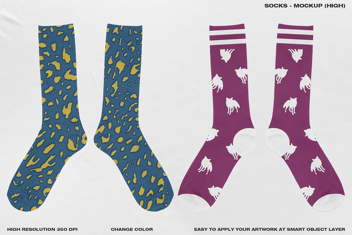 Socks - Mockup (High), a Merchandise Mockup by DaldSgh (Photo 5 of 12)