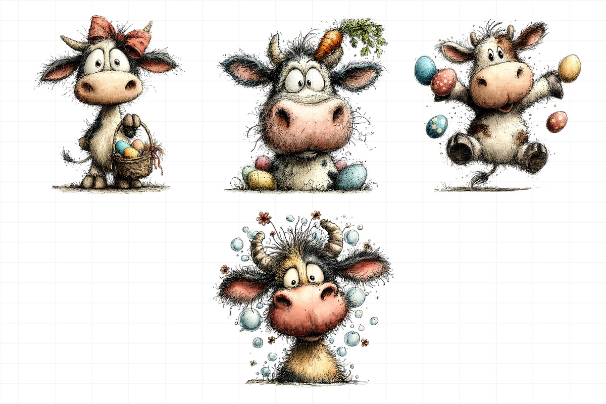 Whimsical Easter Cow Clipart, an Illustration by Daily.Designs (Photo 6 of 8)