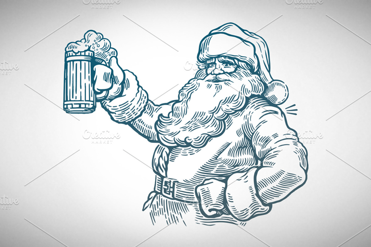 Jolly Santa Claus, a Decorative Illustration by Countryside life (Photo 4 of 6)