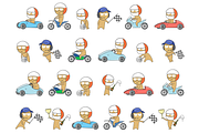 Icons about racing, drivers., a Graphic by JK comics (Thumbnail 1 of 5)