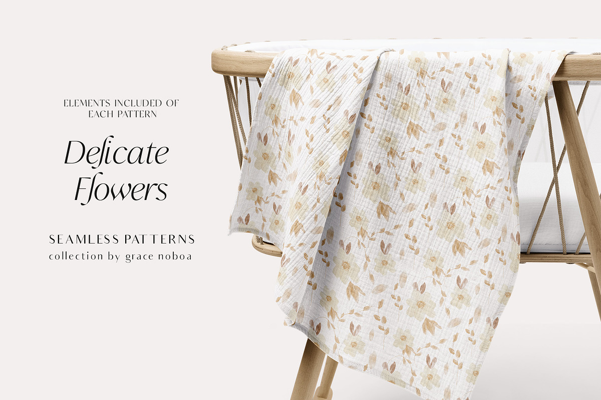 Floral Seamless Patterns & Cliparts, a Pattern Graphic by Grace Noboa Illustrations (Photo 17 of 17)