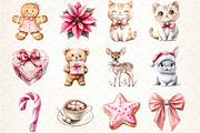 Kawaii Coquette Christmas Clipart Bu, an Illustration by DreamCafeArt (Thumbnail 4 of 4)