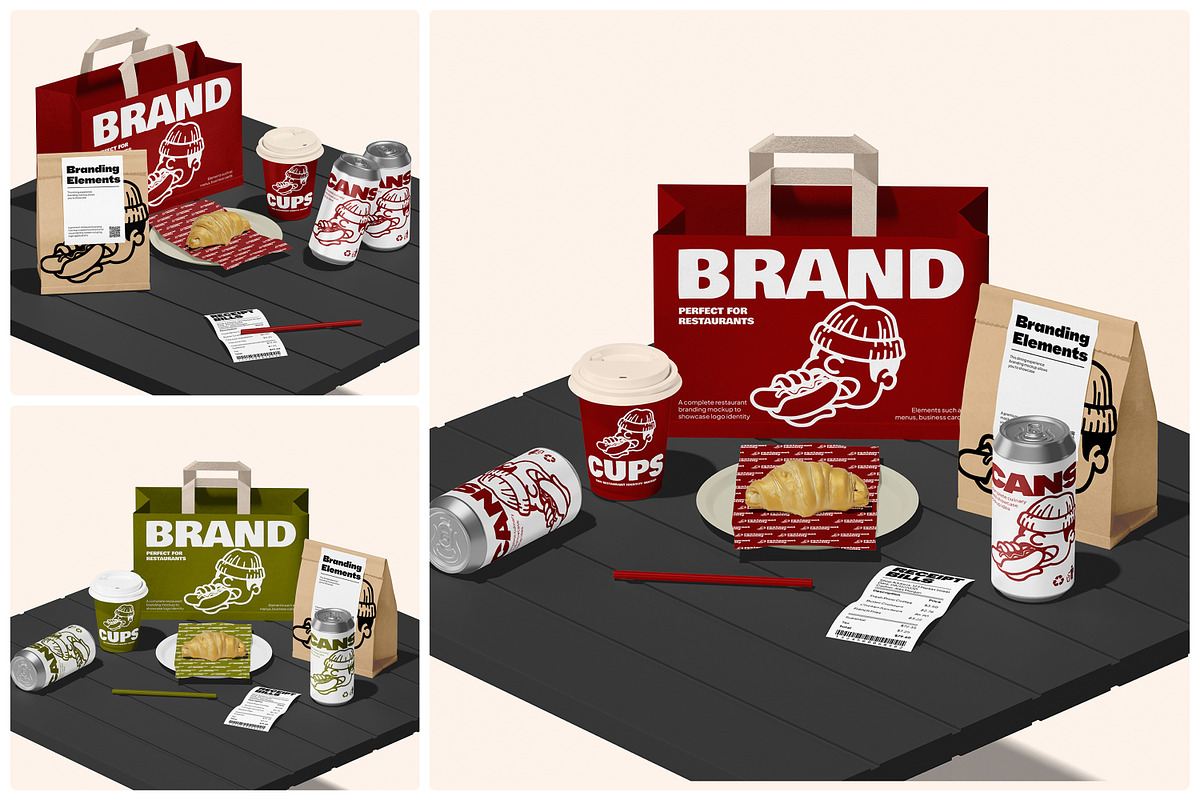 Restaurant Branding Mockup, a Packaging Mockup by Unerispace (Photo 1 of 5)