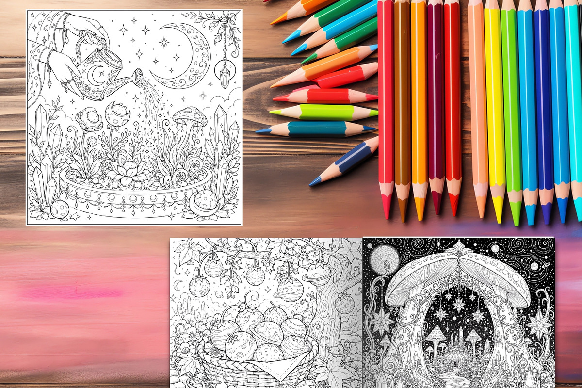 Alien Botanical Garden Coloring Page, a Brochure Template by LA Design (Photo 9 of 10)