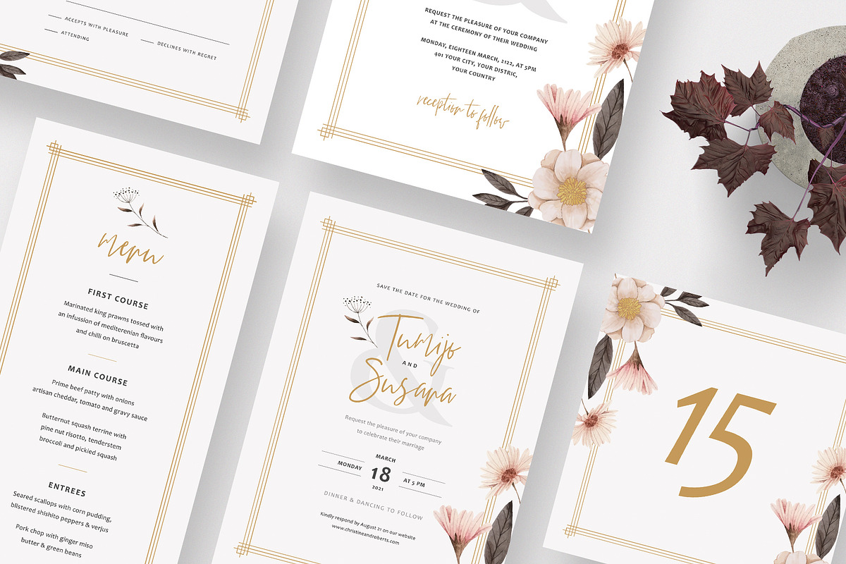 Minimalist Wedding Invitation Set, an Invitation Template by Theme Weavers (Photo 1 of 5)