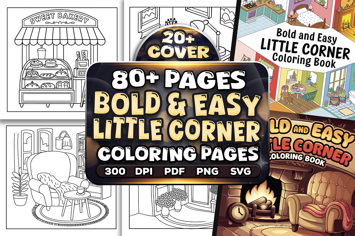 Bold Easy Little Corner Coloring, an Object Illustration by Craftsbeefy (Photo 1 of 4)