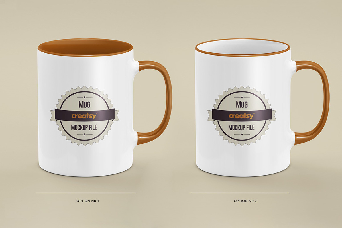 Mug Colored Rim Handle Mockup Set, a Cups & Container Mockup by creatsy2 (Photo 2 of 8)