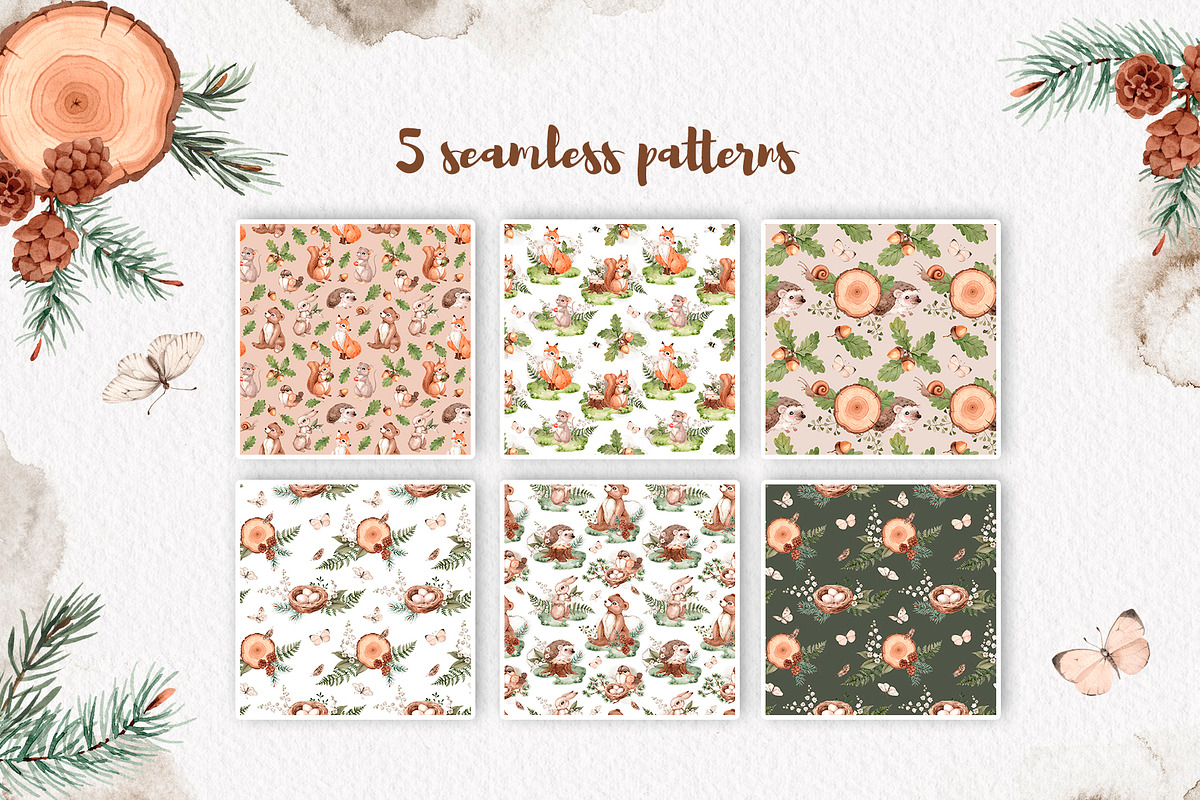 Watercolor Forest Animals set, an Animal Illustration by Alamella (Photo 10 of 12)