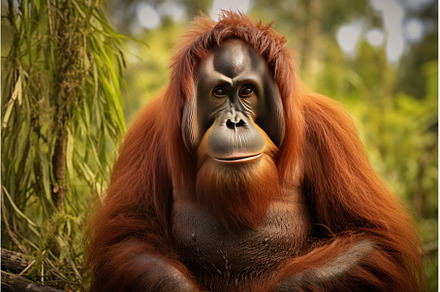 Orangutan portrait animal. Generate, an Animal Photo by Ylivdesign