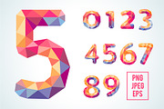 Bright Polygonal Crystal Numbers, a Graphic by KannaaDesign (Thumbnail 1 of 4)