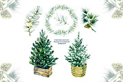 Watercolor Christmas trees clipart, a Decorative Illustration by NataliMiasStore (Thumbnail 2 of 4)