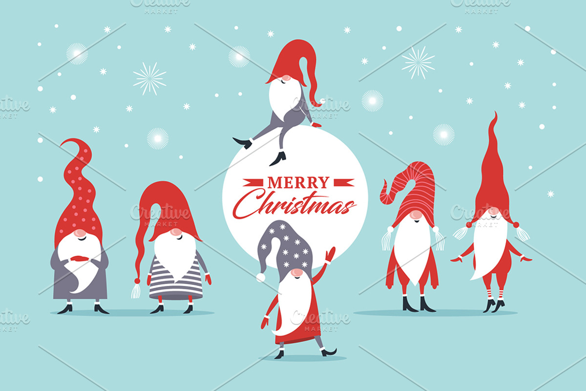 Christmas Gnomes, a Seasonal Illustration by lenlis (Photo 1 of 9)