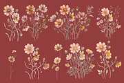 Peach Cosmos Wildflower Clipart Set, an Object Graphic by Digital Museum (Thumbnail 7 of 8)