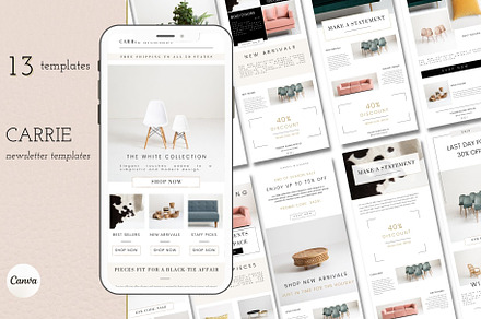 Carrie Newsletter Template, a Marketing Template by The Edits Shop
