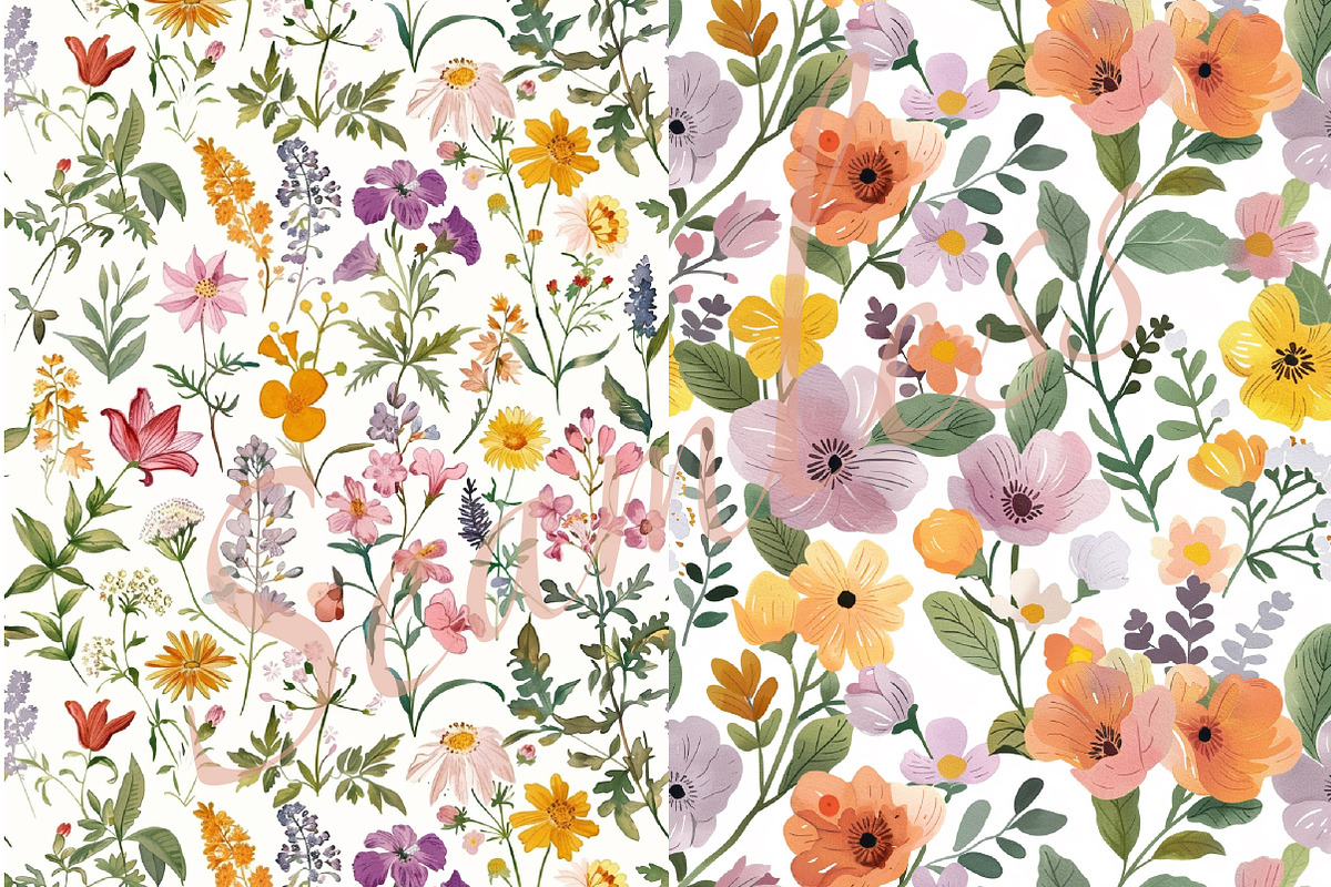 Bold Floral Seamless Patterns Bundle, an Object Graphic by DreamCafeArt (Photo 3 of 5)