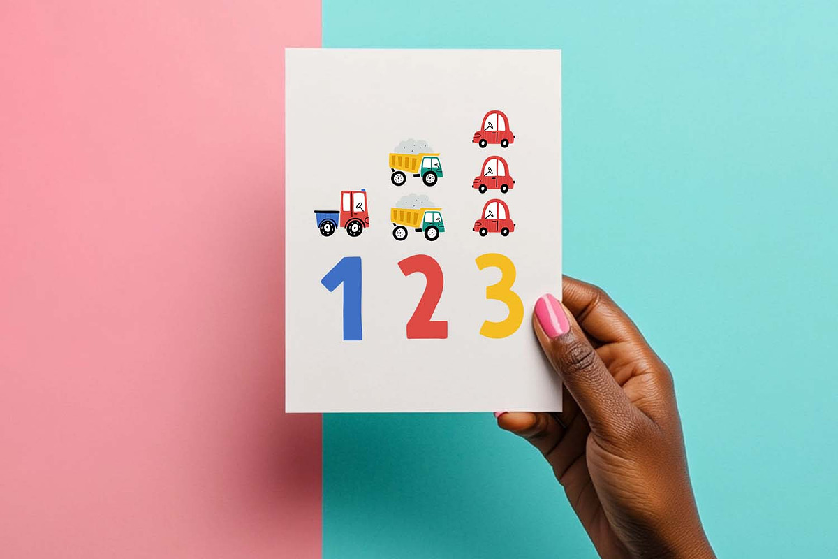 Cute Car Numbers Poster for Kids, a Decorative Illustration by Irina Ostapenko (Photo 3 of 4)