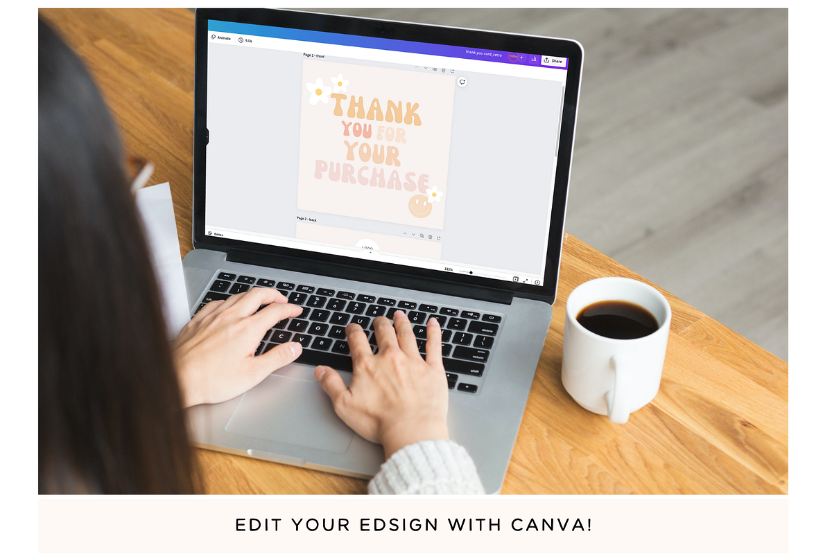 Retro Thank you card Canva template, a Flyer Template by Hellohastore (Photo 10 of 11)