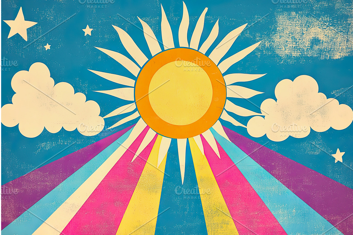 Groovy retro 70s poster featuring, an Illustration by Lermont51