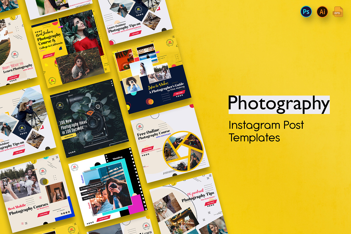 Photography Social Media Posts, a Social Media Template by 3djagan (Photo 1 of 7)