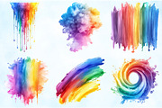 Watercolor Rainbow Paint Splash PNG, an Illustration by Craft Nest (Thumbnail 5 of 9)