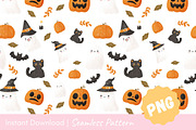 Cute Halloween Seamless Pattern, a Pattern Graphic by CpSnowy (Thumbnail 2 of 5)