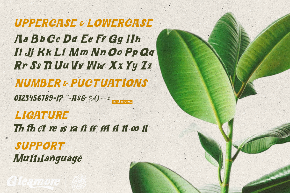 Gleamore Display Font, a Sans Serif Font by Glyphstyle (Photo 8 of 11)