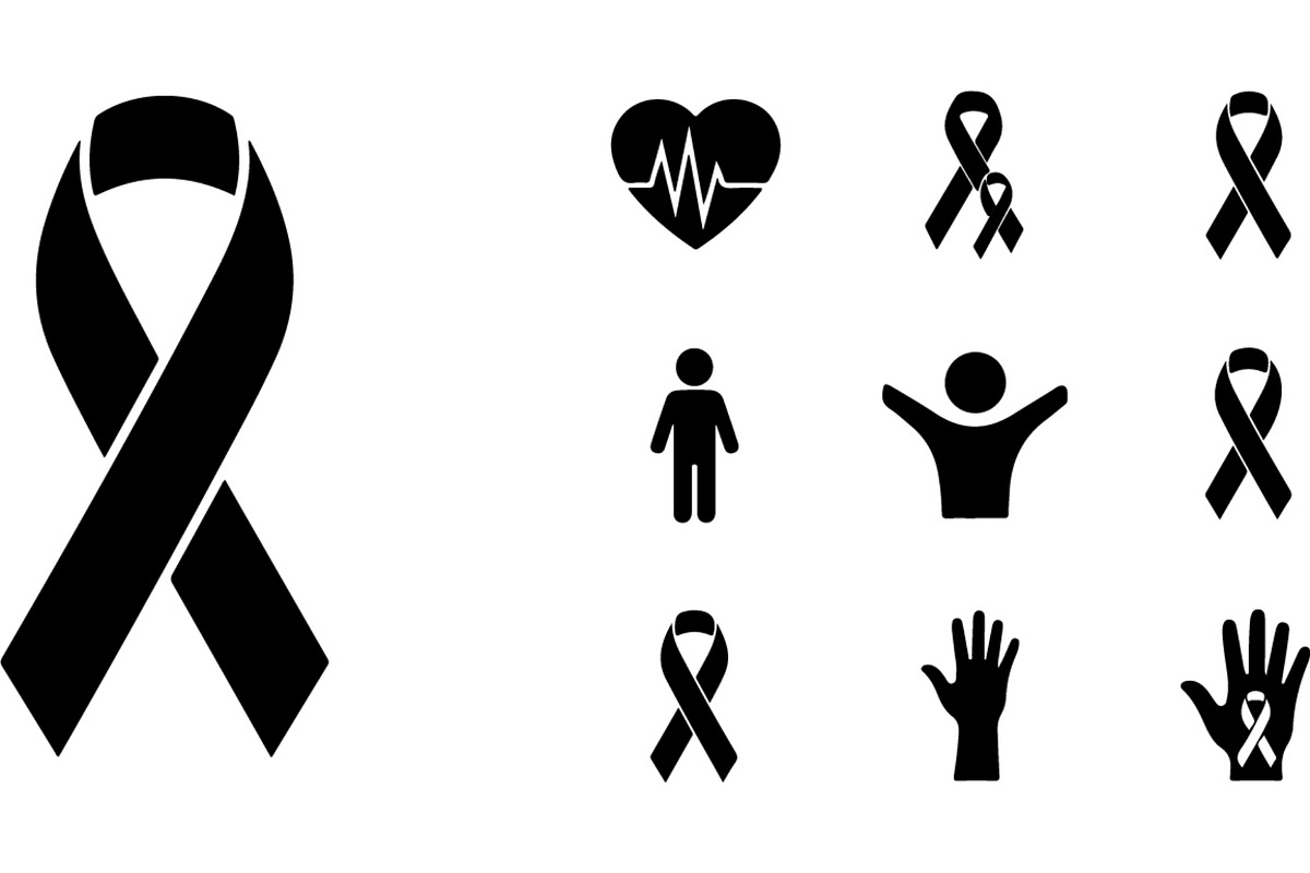 Cancer Awareness Black Ribbon Icon, a Healthcare Illustration by Designer_Momina (Photo 9 of 16)