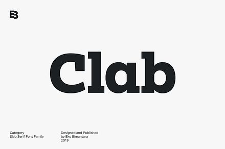 Clab; 18 fonts, a Slab Serif Font by Eko Bimantara
