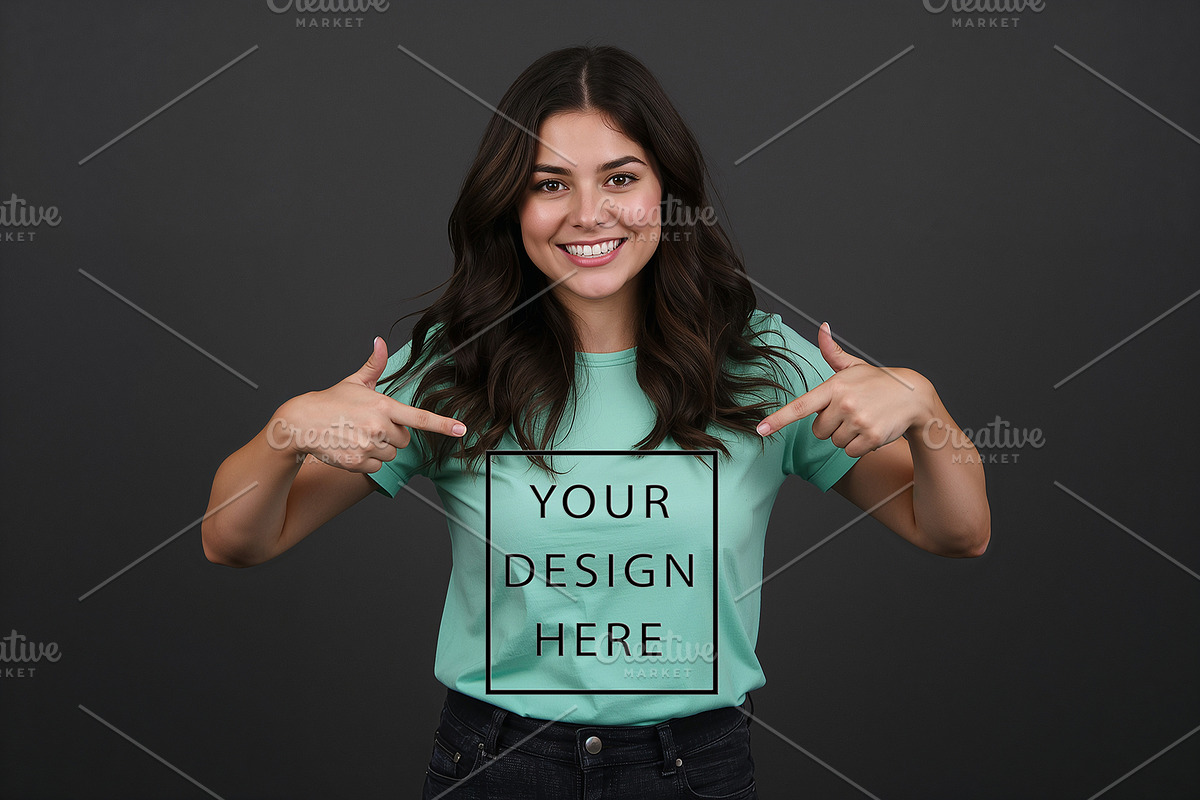 T-Shirt Mockup - Mint Green Edition, a Shirt Mockup by ForhadGFX (Photo 7 of 12)