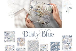 Dusty Blue Pattern Collection