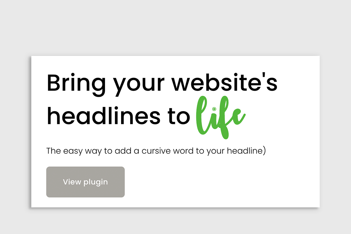 Solo Cursive Headline Squarespace, a Plug-in Add-On by Palm Creatives (Photo 2 of 2)