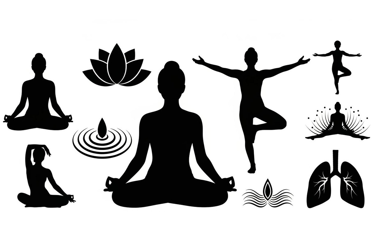Yoga Meditation Silhouette Vector Bu, an Illustration by Artivon (Photo 11 of 40)