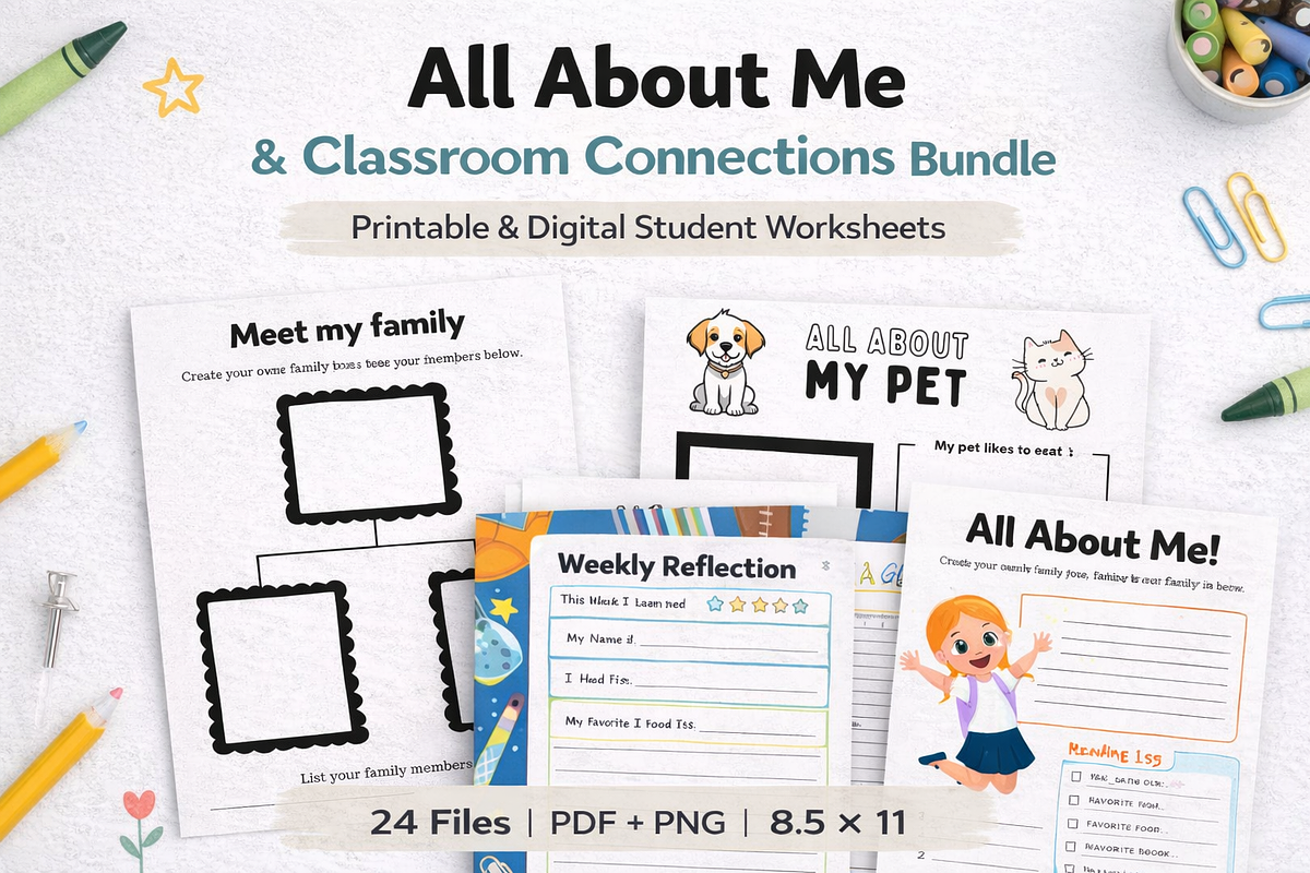 All About Me & Classroom Connections, a Stationery Template by MIRoots Design Studio (Photo 1 of 9)