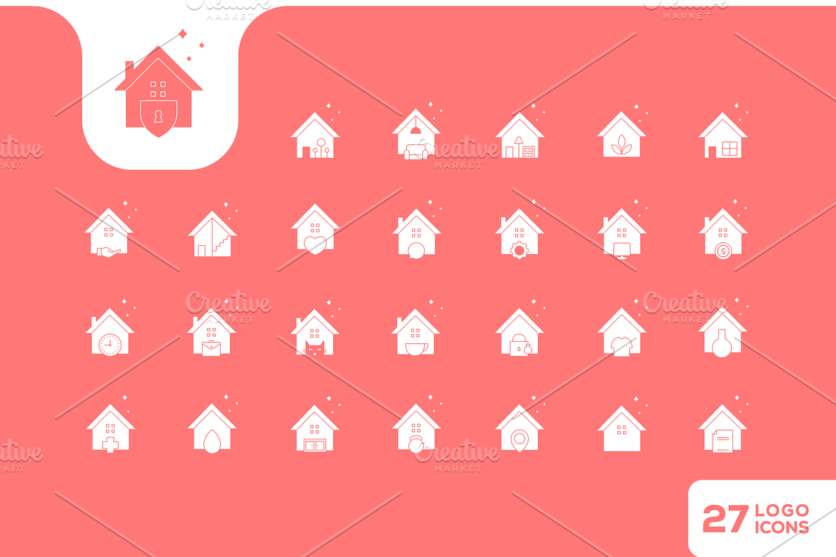house icons flat design vector, a Solid Icon by devastd