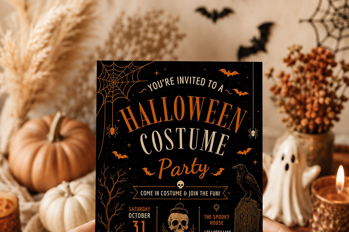 Gothic Halloween Costume Invite, an Invitation Template by Arslan (Photo 2 of 5)