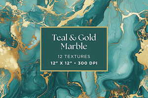 Teal & Gold Marble Textures