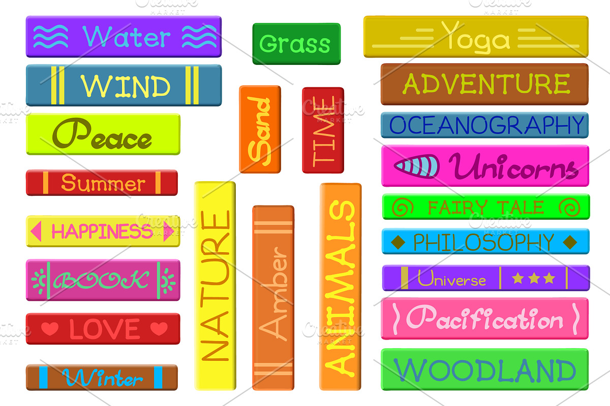 vector Book spines illustration, an Object Graphic by WINDmade