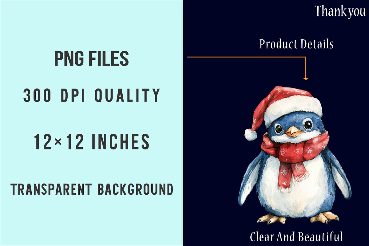 Watercolor Blue Christmas Clipart, an Illustration by SinaCreation (Photo 4 of 5)